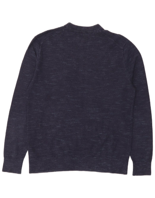 Calvin Klein Herre Crew Neck trøje Sweater Large Navy Blue Flecked Bomuld