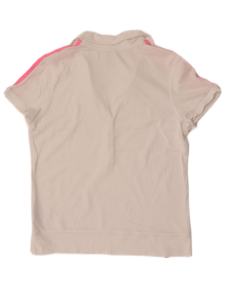 Adidas Graphic Polo shirt til kvinder UK 14 Medium White Bomuld