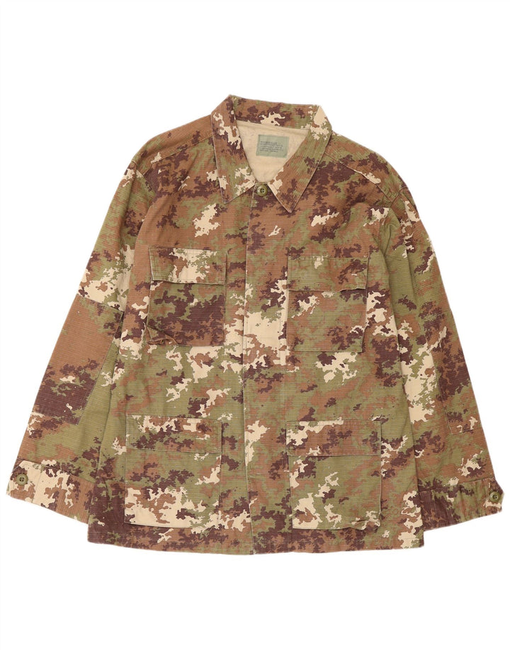 Vintage Herre Military Jacket UK 38 Medium Khaki Camouflage Cotton