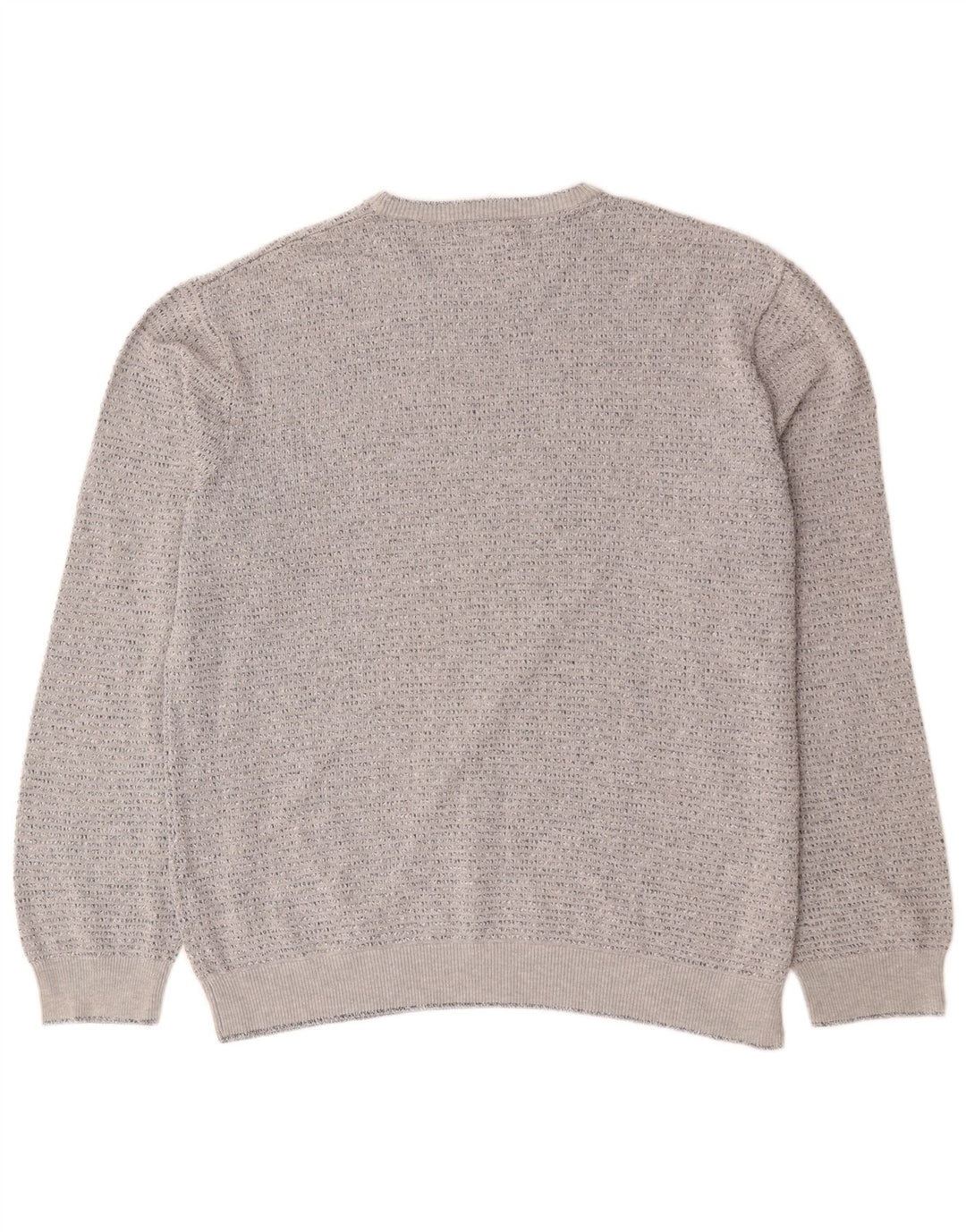 Marks & Spencer Herre sweater med rund hals XL Grå Flecked Bomuld