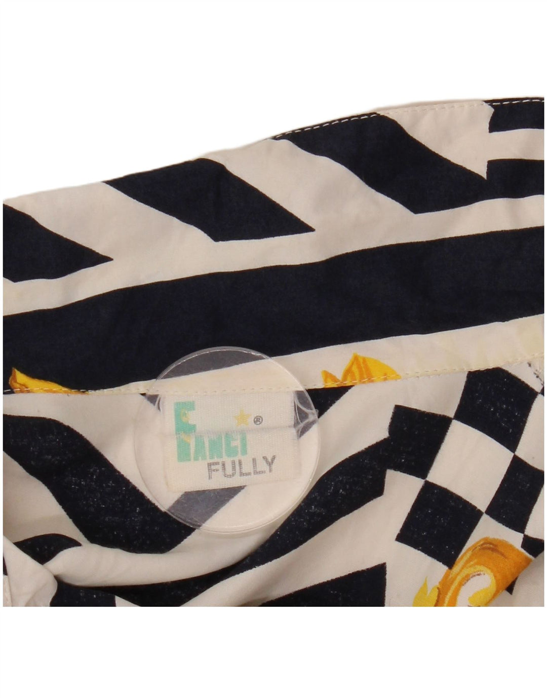 Fancy helt kvinders abstrakt mønster skjortebluse UK 20 2XL Flerfarvet