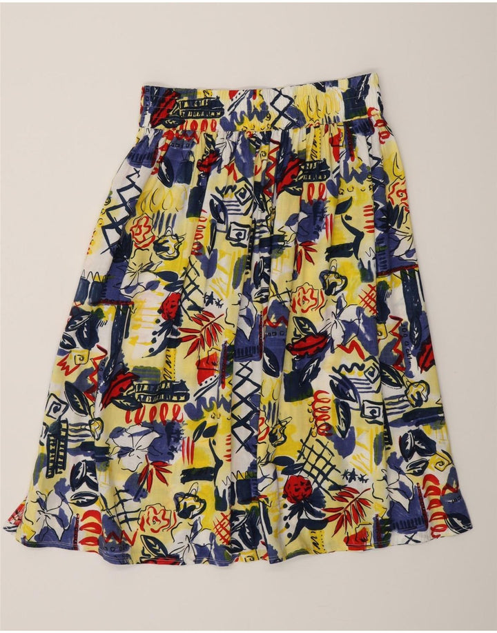 VINTAGE Womens Abstract Pattern Flared Skirt W38 XL Multicoloured