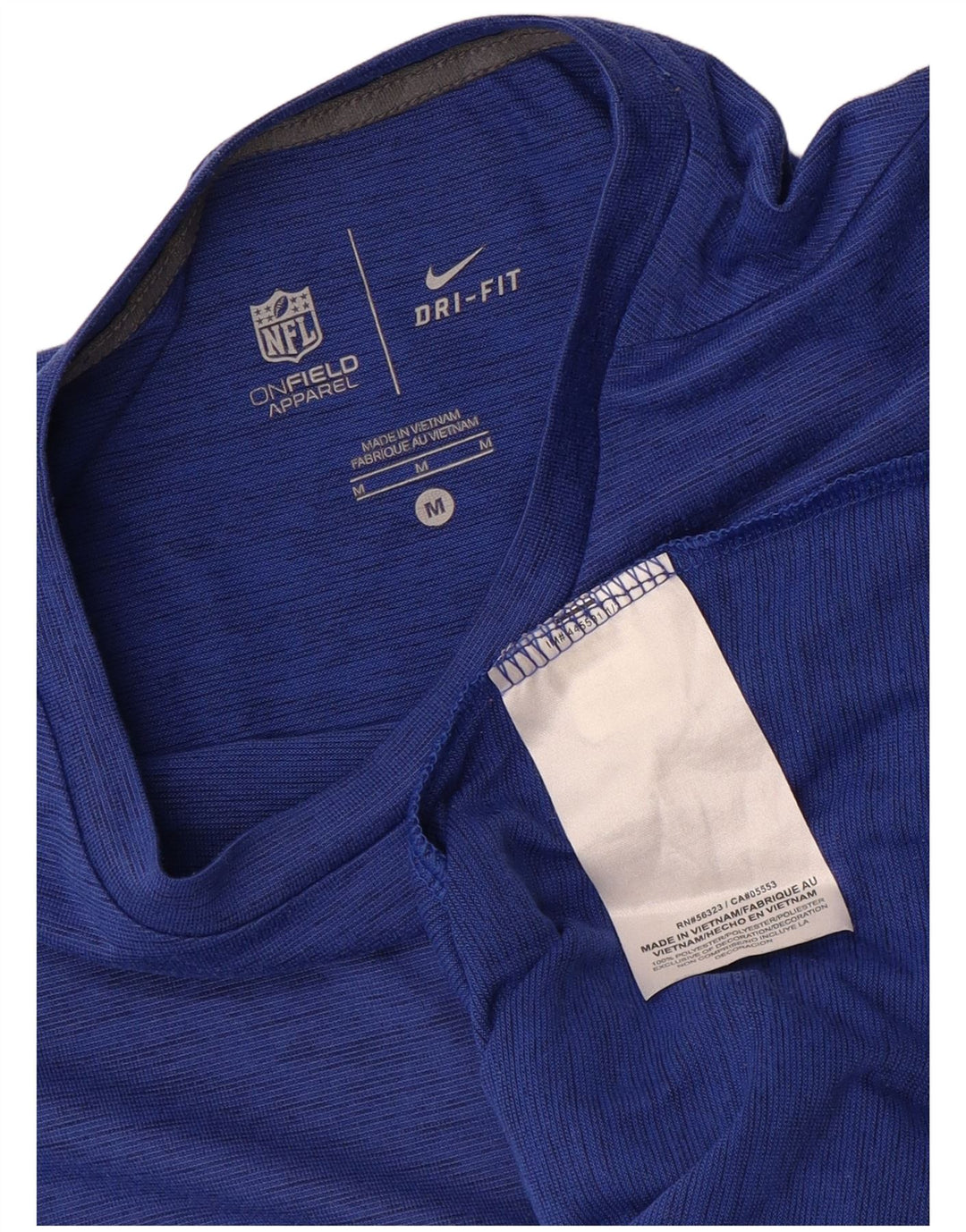 NIKE Grafisk T-shirt top mellemblå polyester til mænd