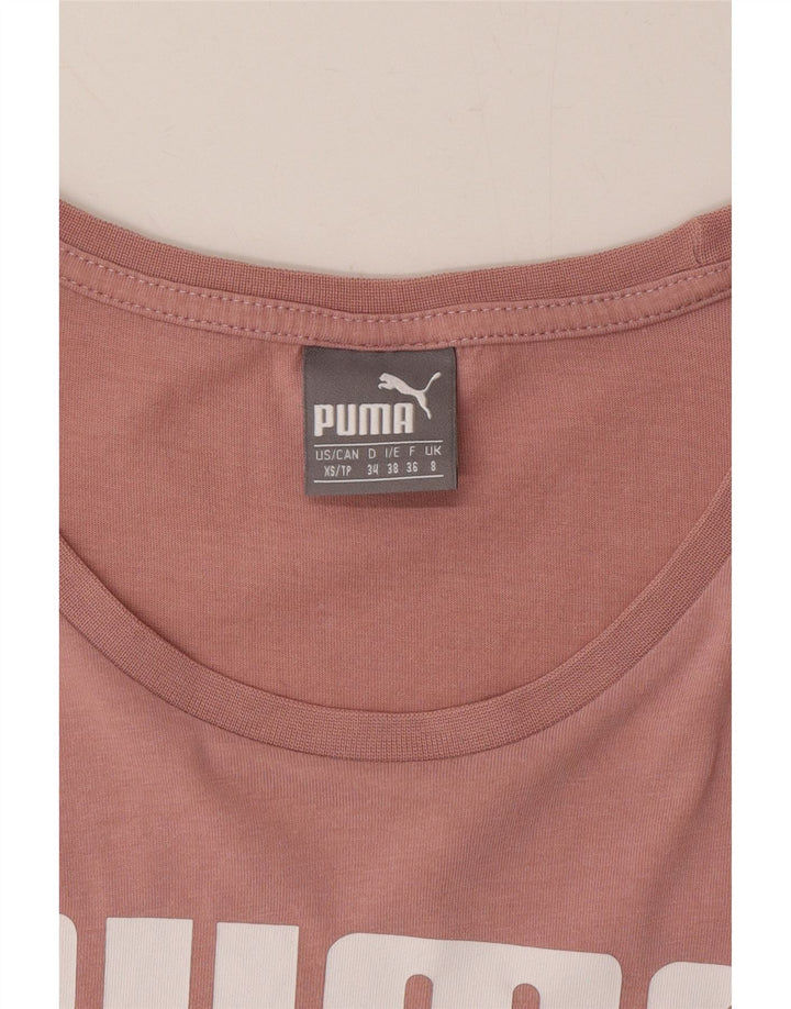 PUMA Womens Crop Graphic T-Shirt Top UK 8 Small  Pink Vintage Puma and Second-Hand Puma from Messina Hembry 