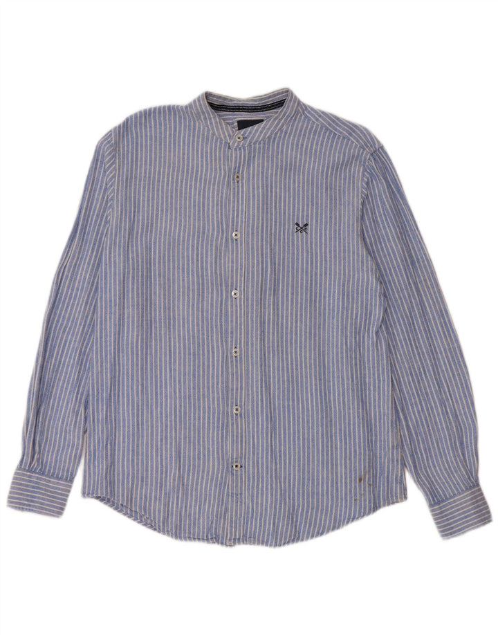 Crew Clothing Herreskjorte Medium Blue Pinstripe Linen
