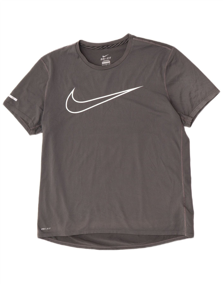 Nike Grafisk T-shirt top til mænd, stor grå polyester sport