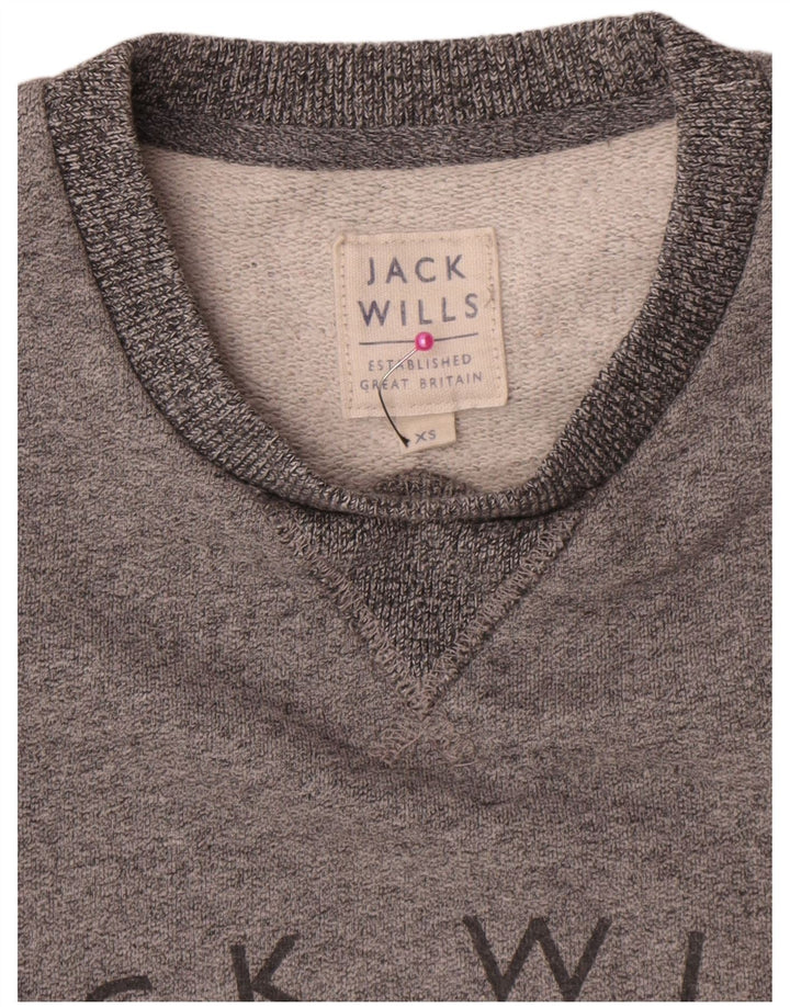 Jack Wills Herre grafisk sweatshirt Jumper XS Grå Flecked Bomuld