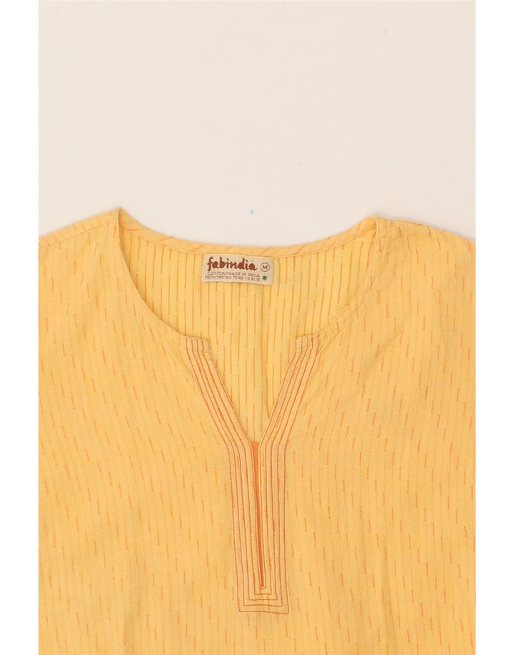 VINTAGE Womens Basic Dress UK 14 Medium Yellow Vintage Vintage and Second-Hand Vintage from Messina Hembry 