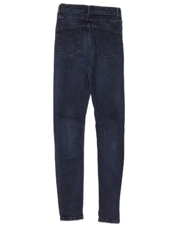 ZARA Womens Skinny Jeans EU 34 2XS W24 L27 Navy Blue Cotton