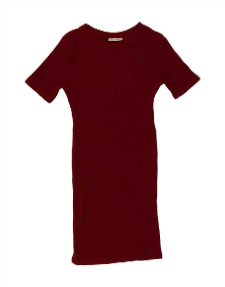 ZARA Womens Short Sleeve Jumper Dress UK 12 Medium Red Vintage Zara and Second-Hand Zara from Messina Hembry 
