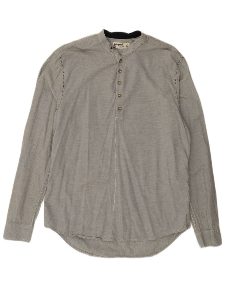 Desigual Herre Regular Fit Pullover Shirt XL Grå nålestribet bomuld