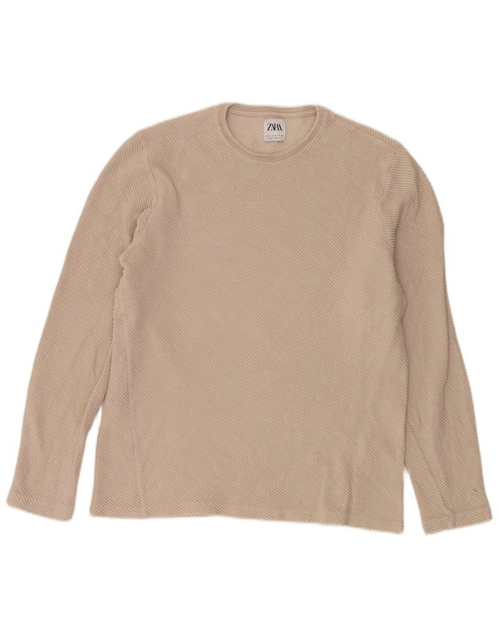 Zara Herre Top Langærmet Stor Beige