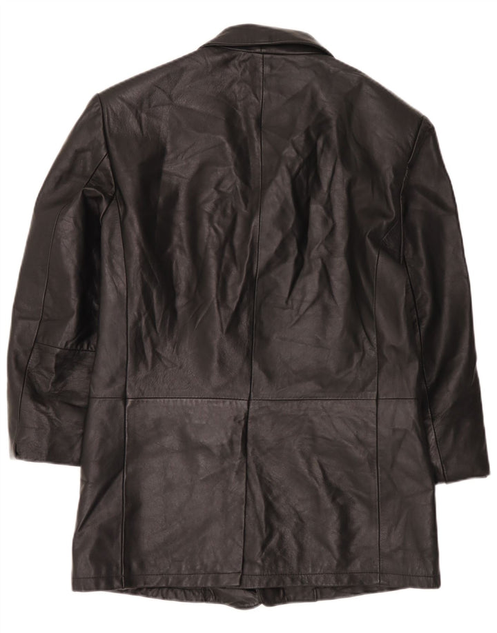 Vintage herre 3 knap læder blazerjakke IT 52 XL sort læder