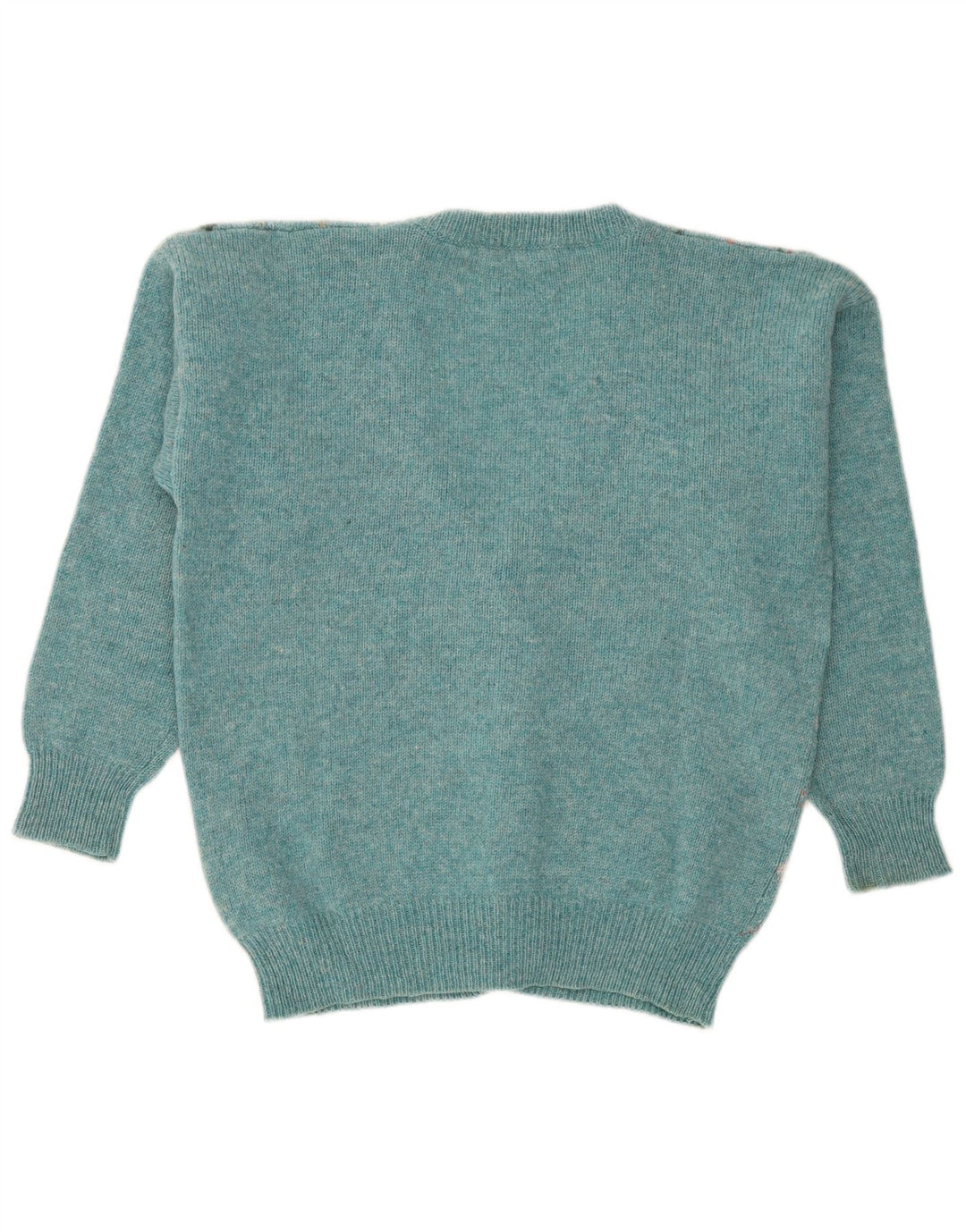 Cacharel Herre Cardigan Sweater Medium Turkis Argyle/Diamond Wool