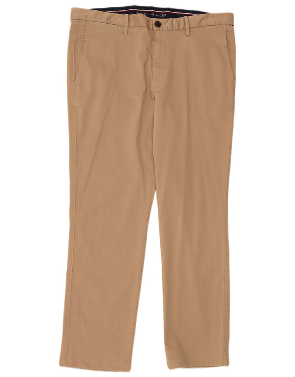 TOMMY HILFIGER Straight Chino-bukser til mænd W36 L32 Beige Bomuld