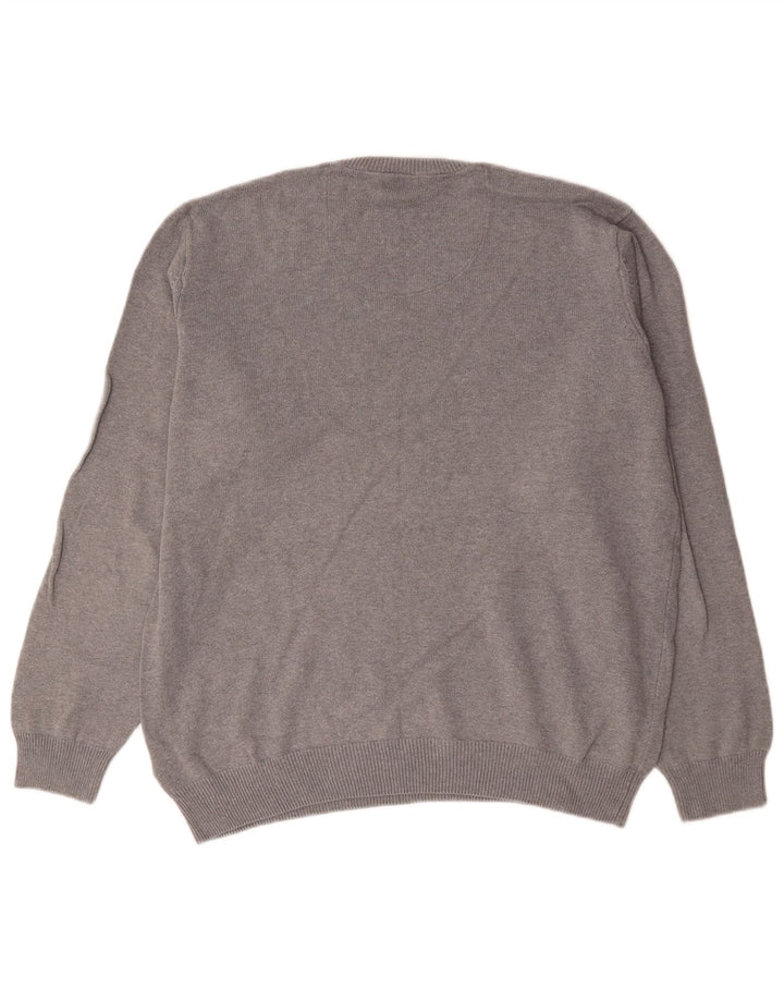 Marks & Spencer Herre Blue Harbor V-hals sweater Stor grå bomuld