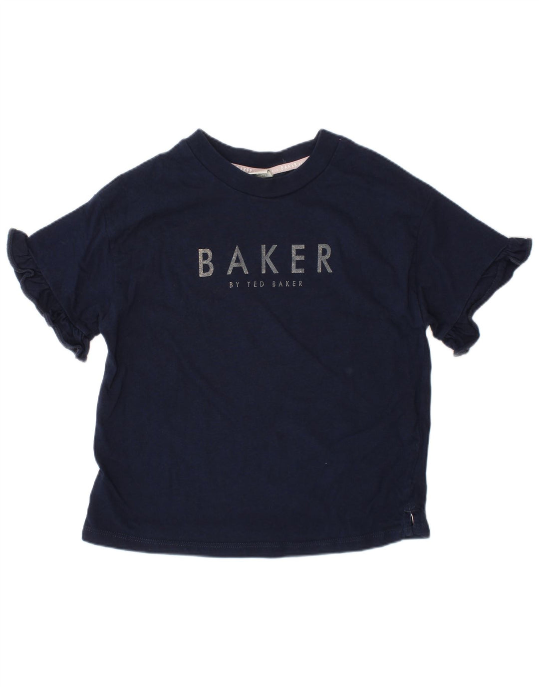 TED BAKER Piger Grafisk T-Shirt Top 6-7 År Marineblå Bomuld