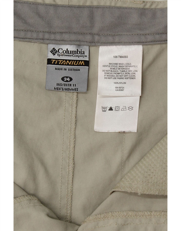 Columbia Herre Cargo Shorts W34 Large Grå Nylon