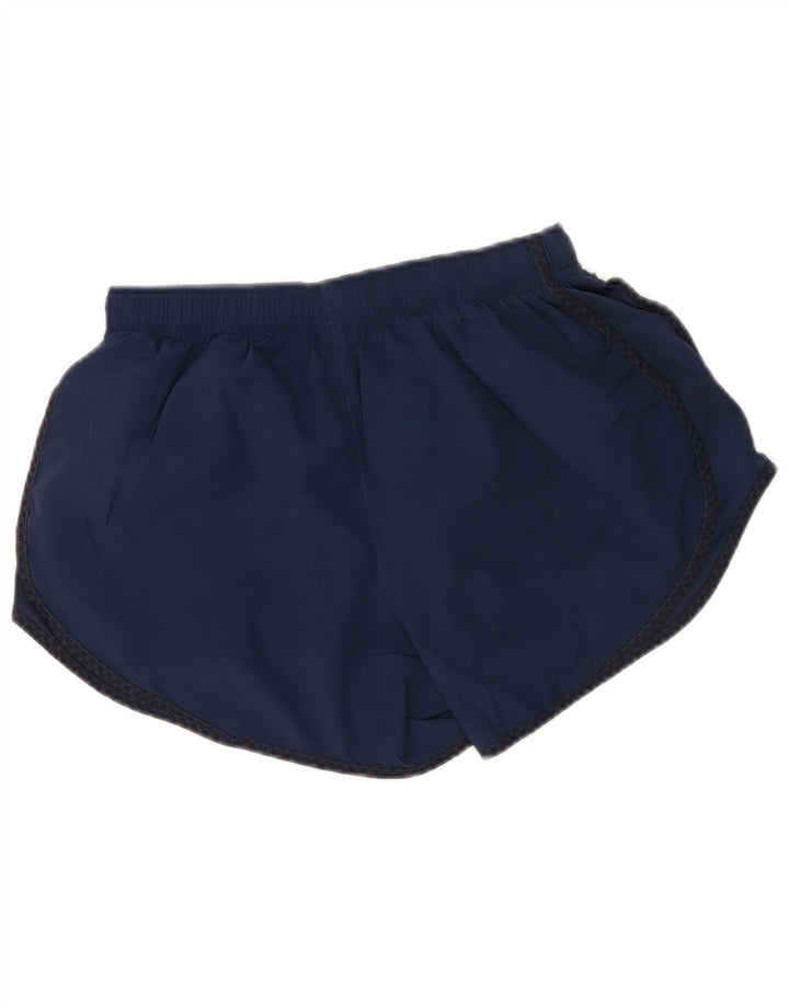 Nike Dame Dri Fit Sports Shorts UK 12 Medium Navy Blue Polyester