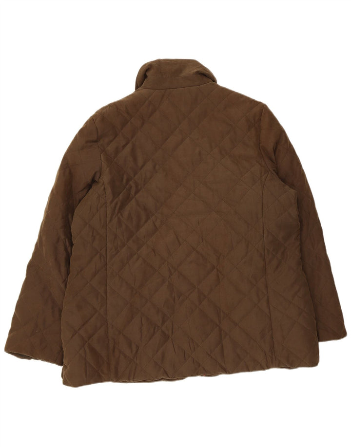 Marks & Spencer Quiltet jakke til kvinder UK 20 2XL Khaki Polyester