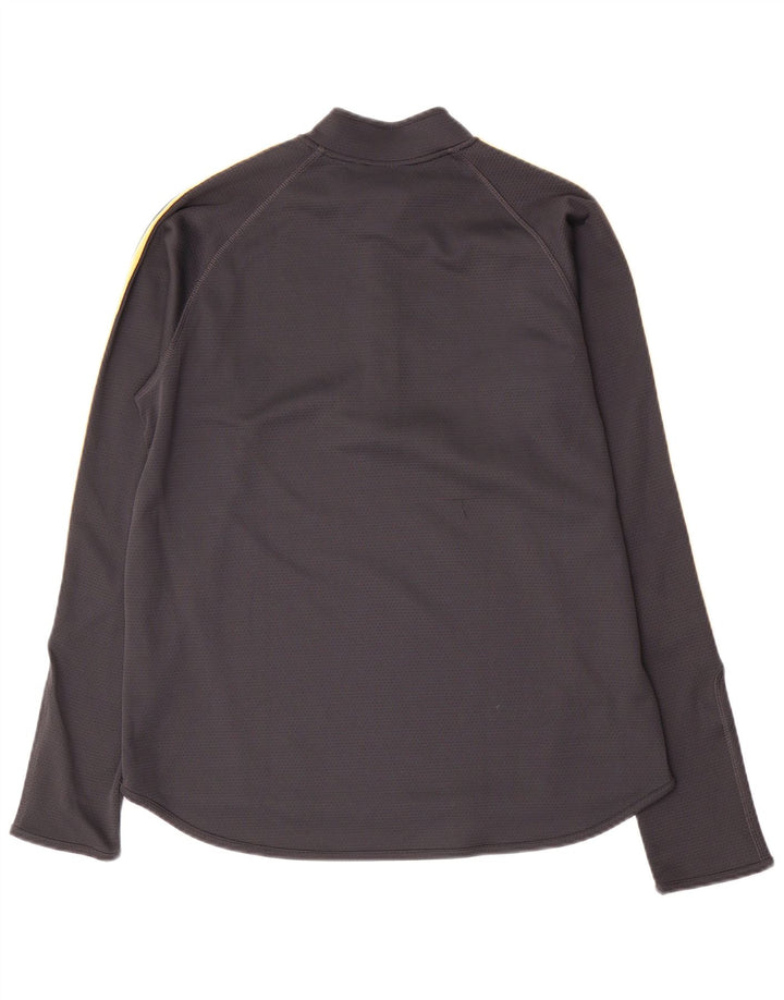 Adidas Herre Climalite Pullover med lynlås-hals træningsdragt Top mellemgrå polyester