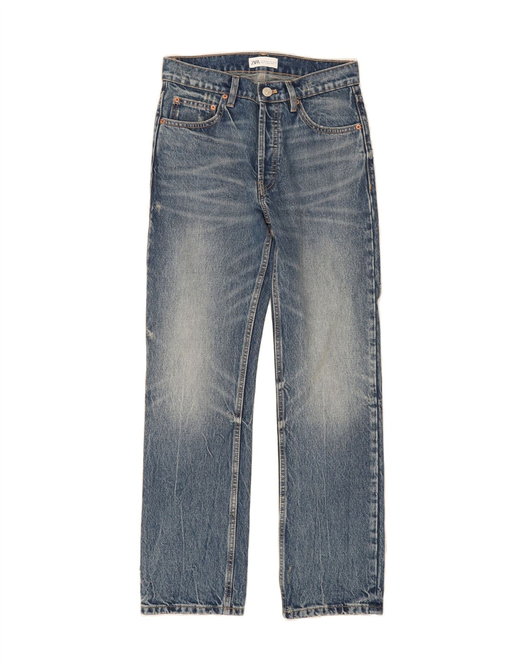 ZARA Womens Straight Jeans EU 32 2XS W22 L30 Blue Vintage Zara and Second-Hand Zara from Messina Hembry 
