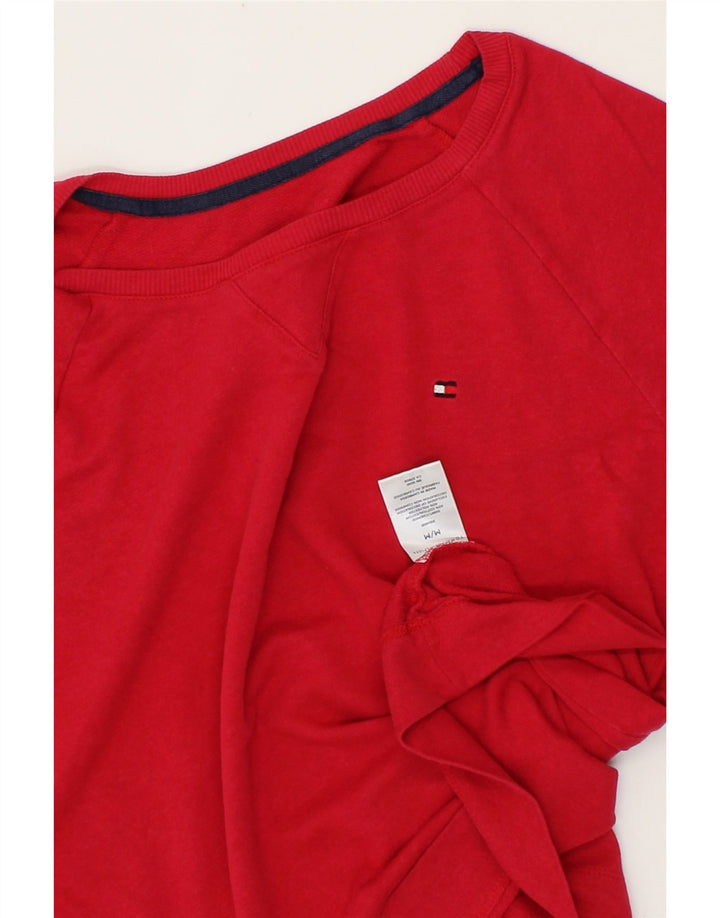 TOMMY HILFIGER Womens T-Shirt Top UK 14 Medium Red Cotton Vintage Tommy Hilfiger and Second-Hand Tommy Hilfiger from Messina Hembry 
