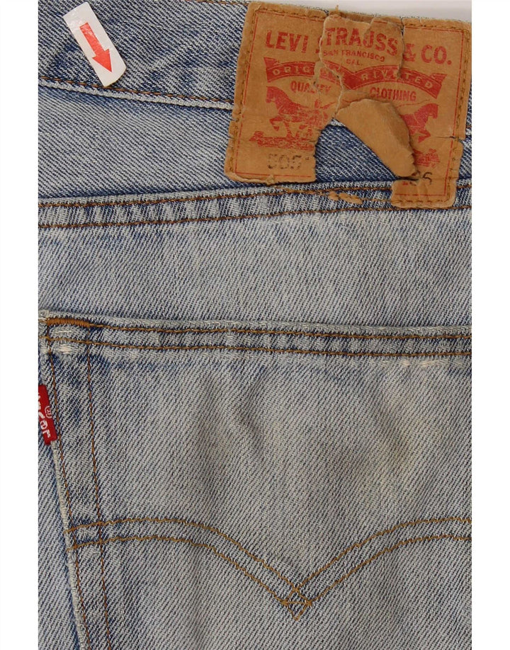Levi's Herre 505 Distressed Straight Jeans W34 L28 Blå Bomuld