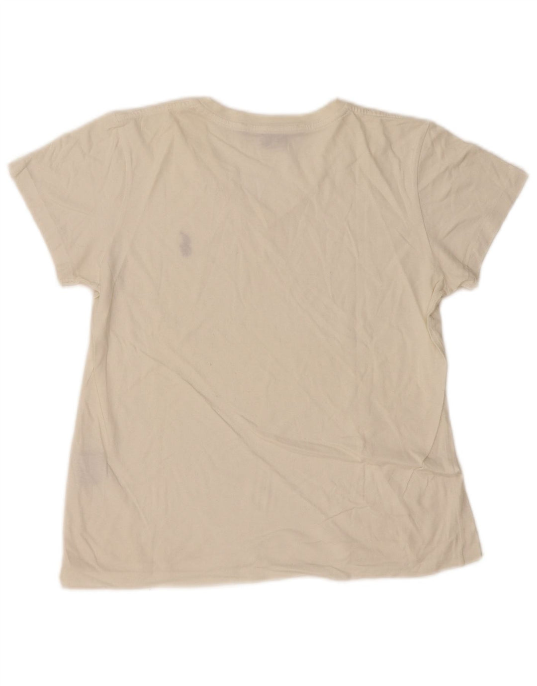 Ralph Lauren Dame T-Shirt Top UK 12 Medium Off White Bomuld