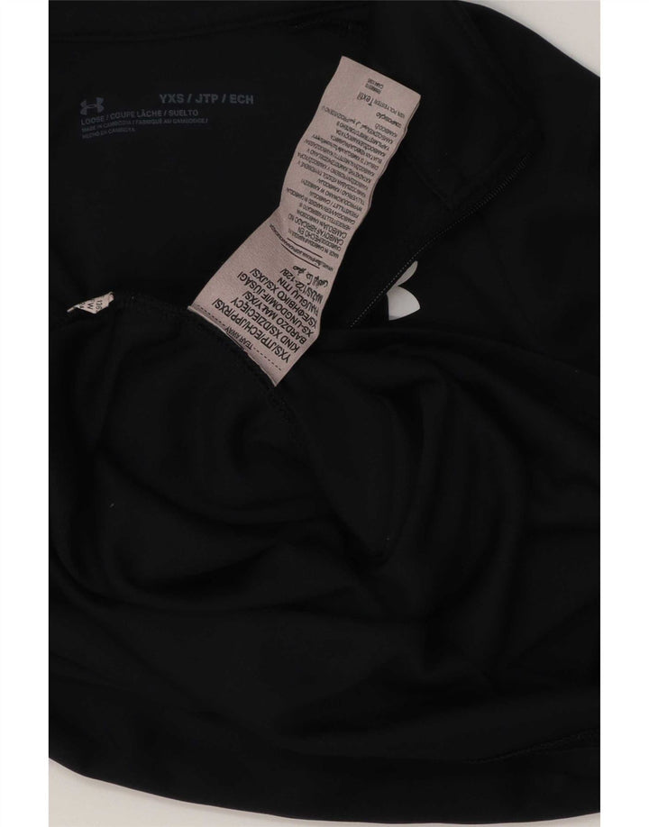 Under Armour Boys Zip Neck Pullover Træningsdragt Top 6-7 år XS Sort