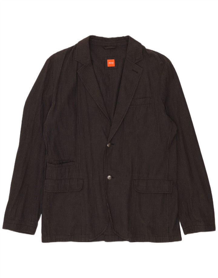 HUGO BOSS Herre 2-knaps blazerjakke UK 42 XL Grå nålestribe