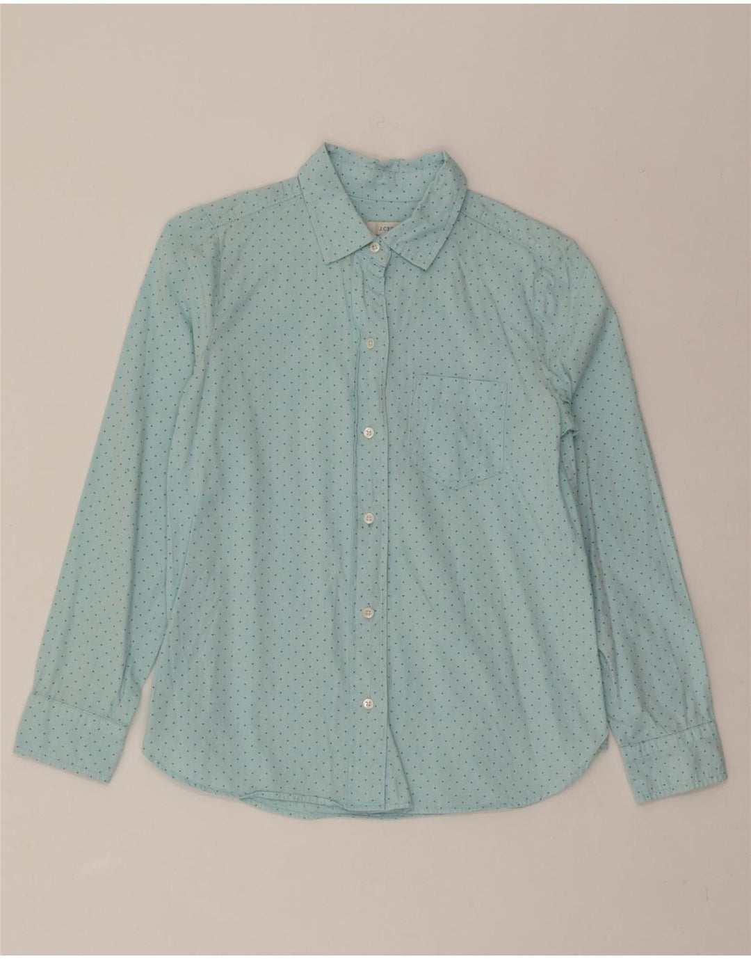 J. CREW Womens Shirt US 00 2XS Turquoise Polka Dot Cotton Vintage J. Crew and Second-Hand J. Crew from Messina Hembry 