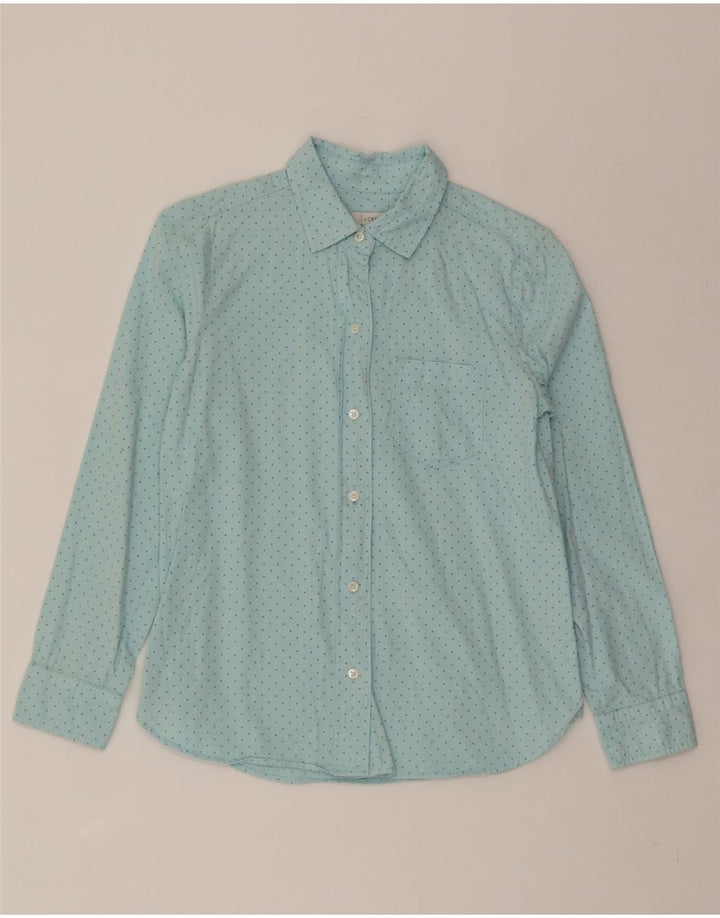 J. CREW Womens Shirt US 00 2XS Turquoise Polka Dot Cotton Vintage J. Crew and Second-Hand J. Crew from Messina Hembry 