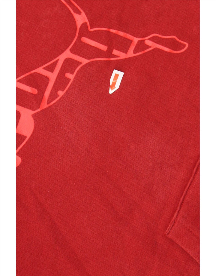 PUMA Grafisk hættetrøje til drenge 9-10 år rød bomuld