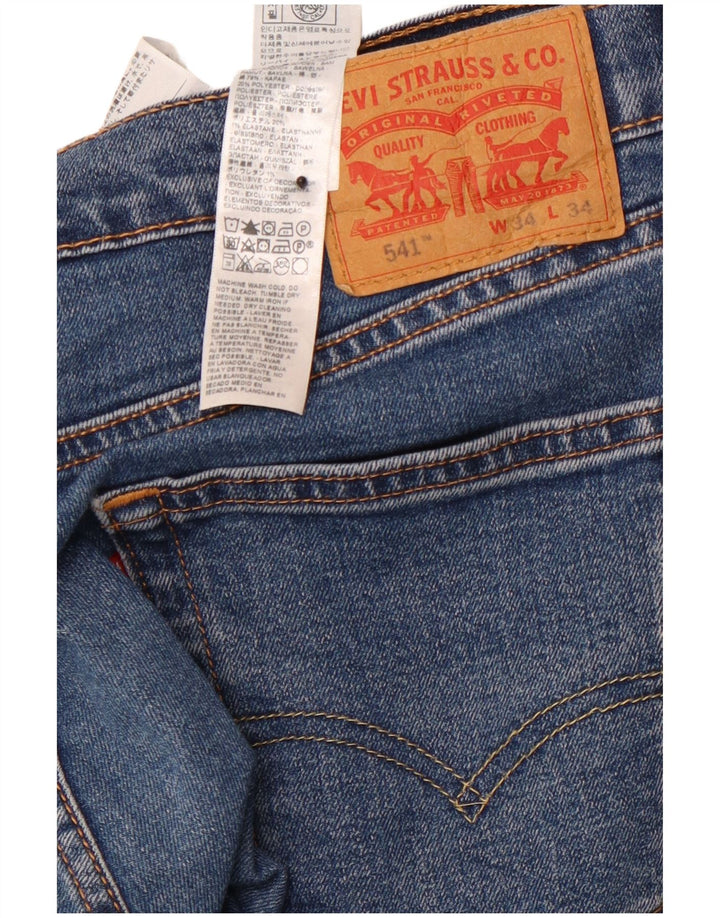 LEVI'S Herre 541 tilspidsede jeans W34 L34 Blå Bomuld