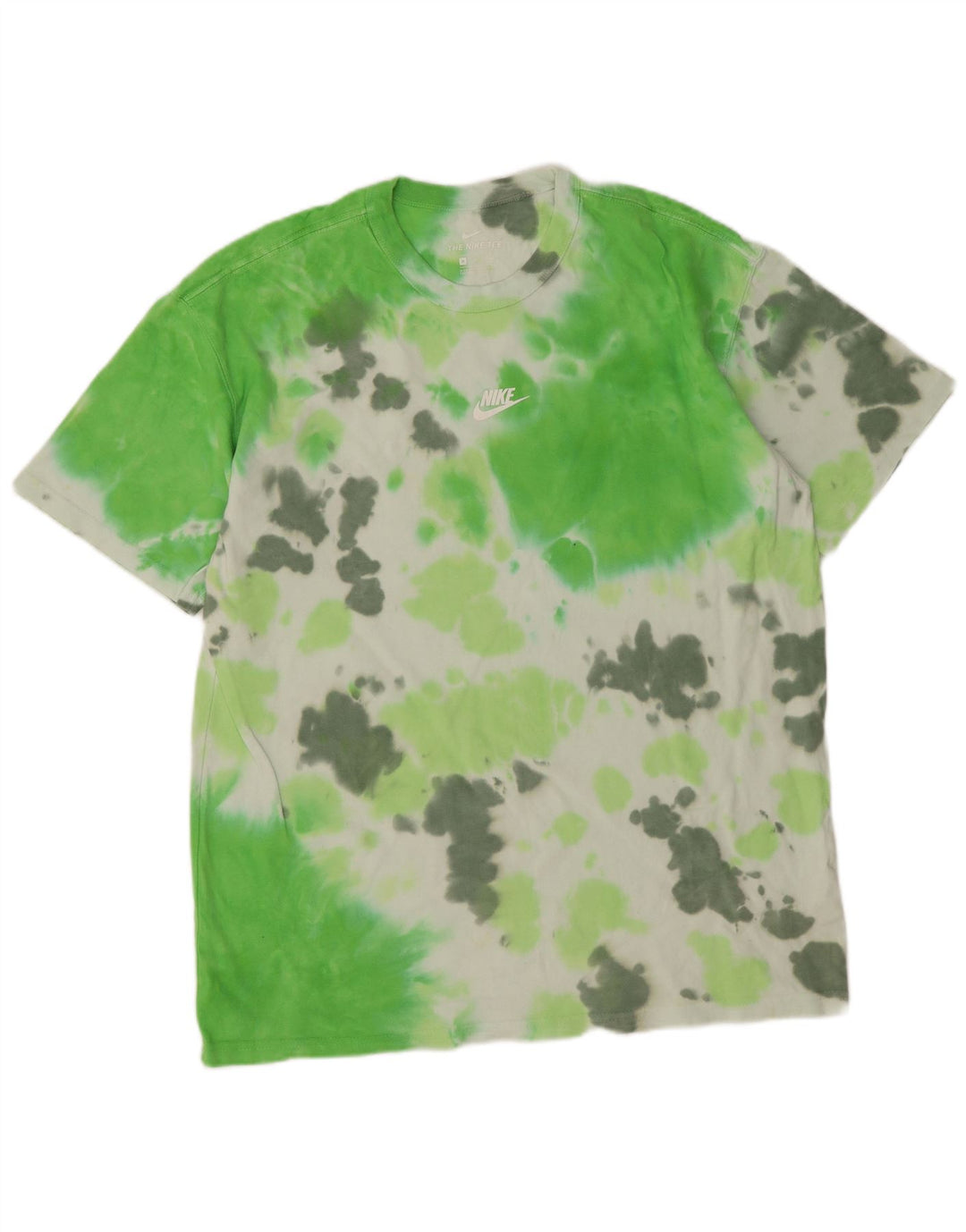 Nike Mens T-Shirt Top Medium Green Tie Dye Cotton