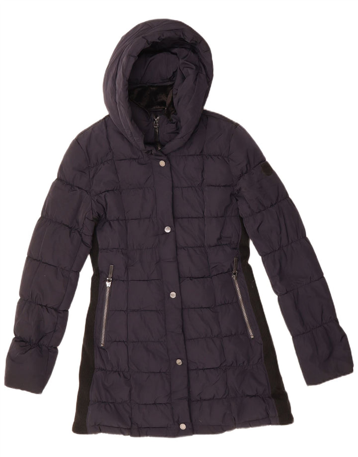 CALVIN KLEIN Dame Oversized Polstret Frakke UK 10 Small Navy Blue