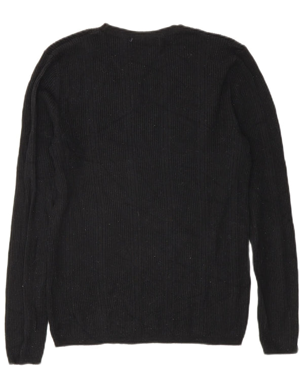 Marks & Spencer Dame V-hals sweater UK 10 Small Black Viscose