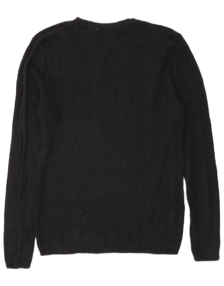 Marks & Spencer Dame V-hals sweater UK 10 Small Black Viscose