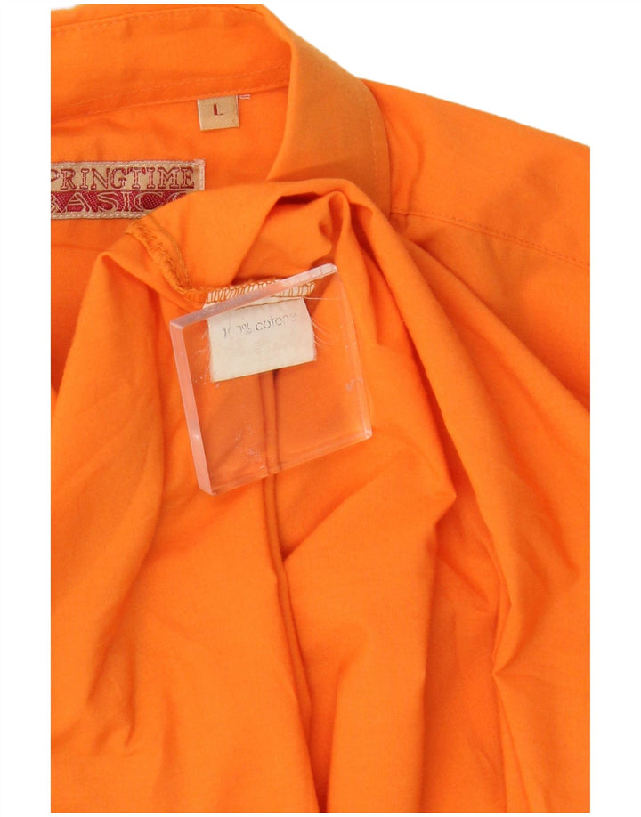 Vintage herreskjorte stor orange bomuld