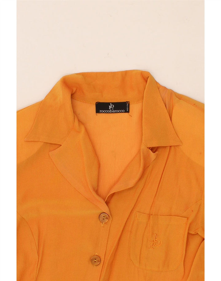 ROCCOBAROCCO Womens Shirt Blouse UK 12 Medium Yellow Vintage Roccobarocco and Second-Hand Roccobarocco from Messina Hembry 