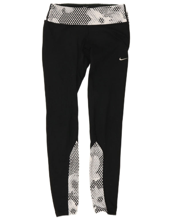 Nike Løbeleggings til kvinder XS W25 L30 Sort Colourblock Polyester