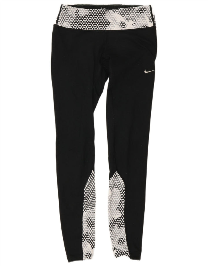 Nike Løbeleggings til kvinder XS W25 L30 Sort Colourblock Polyester