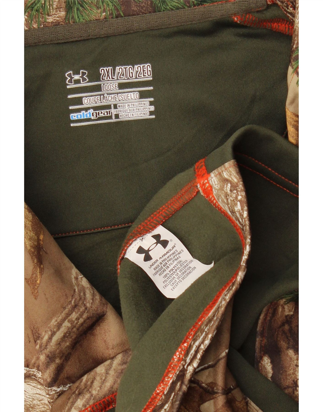 UNDER ARMOUR Herre Cold Gear Pullover Træningsdragt Top 2XL Brun Colourblock