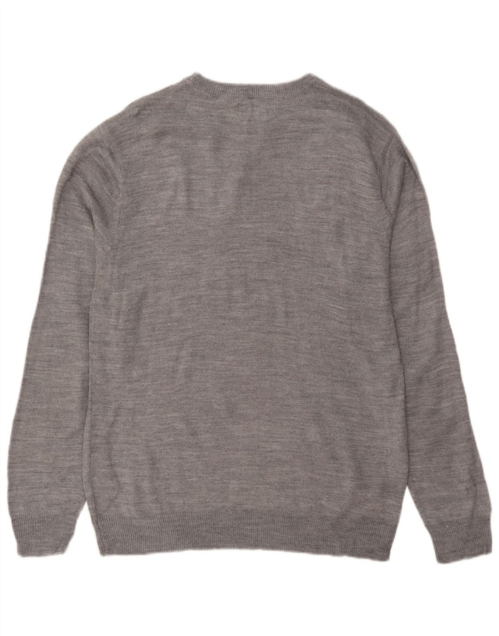 Pierre Cardin Herre Crew Neck Jumper Sweater Stor Grå Akryl