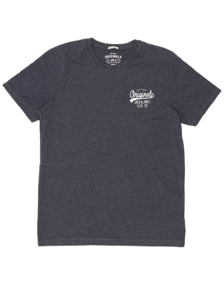 Jack & Jones Herre T-Shirt Top Medium Marineblå Bomuld