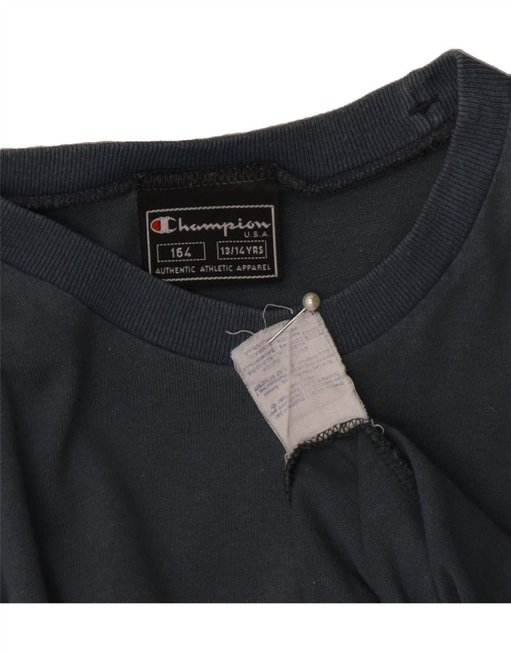 CHAMPION Boys Top Long Sleeve 13-14 Years Grey Cotton Vintage Champion and Second-Hand Champion from Messina Hembry 