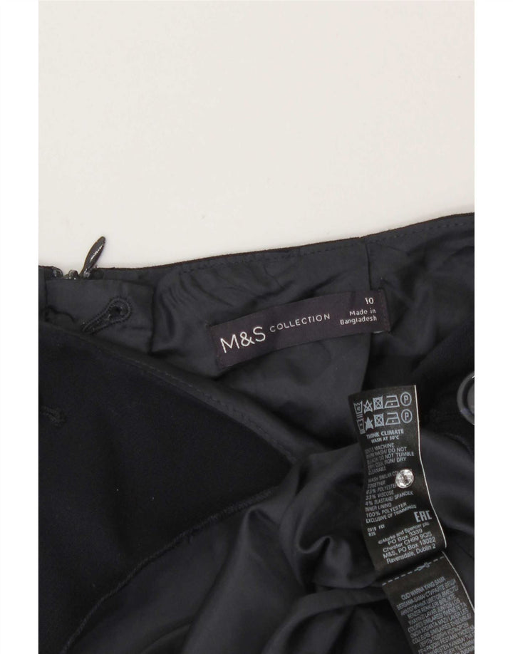 Marks & Spencer Dame Mini-nederdel UK 10 Small W28 Navy Blue Polyester