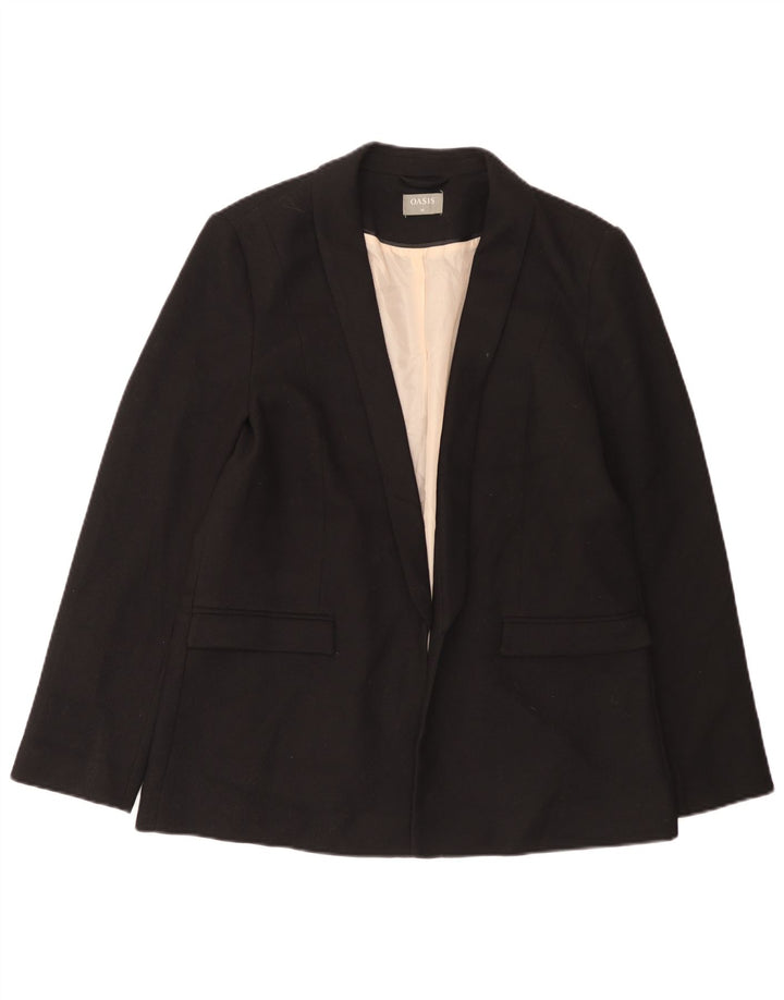 Oasis Dame 1 Knap Blazer Jakke UK 16 Stor Sort Polyester