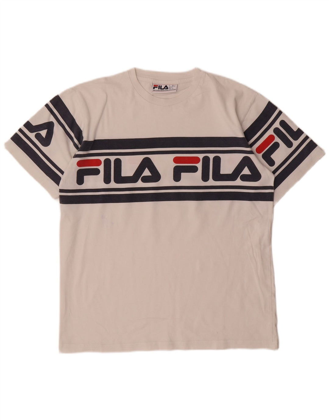 Fila Herre Grafisk T-Shirt Top Lille Hvid